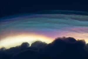 Amazing rainbow cloud on the sky. photo