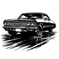 negro y blanco ilustración de un hipercar Deportes coche vector