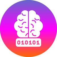 Artificial Intelligence Glyph Gradient Circle Icon Design vector