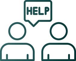 Ask For Help Line Gradient Icon vector