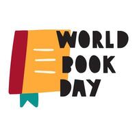 World book day. Flat design. Hand drawn illustration on white background. vector