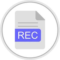 REC File Format Flat Circle Icon vector