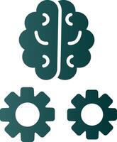 Brain Training Glyph Gradient Icon vector