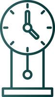 icono de gradiente de línea de reloj vector