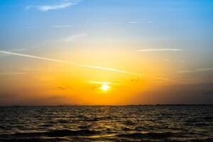 Sunset sky on the lake photo