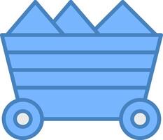 Mining Cart Line Filled Blue Icon vector