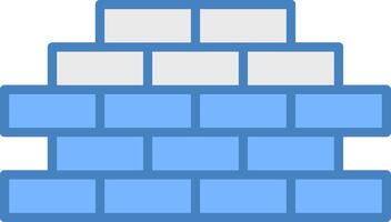 Wall Line Filled Blue Icon vector