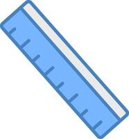 Ruler Line Filled Blue Icon vector