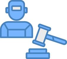 Labour Law Line Filled Blue Icon vector