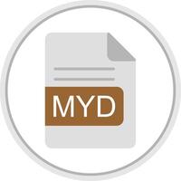 MYD File Format Flat Circle Icon vector