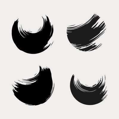 Black round button. Hand painted ink blob. Hand drawn grunge circle. Graphic design element for web, corporate identity, cards, prints