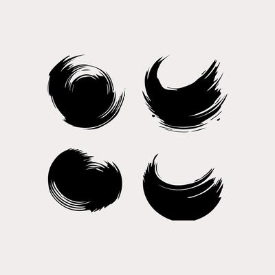Black round button. Hand painted ink blob. Hand drawn grunge circle. Graphic design element for web, corporate identity, cards, prints