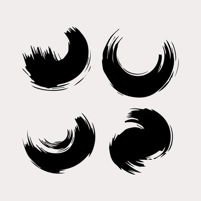 Black round button. Hand painted ink blob. Hand drawn grunge circle. Graphic design element for web, corporate identity, cards, prints