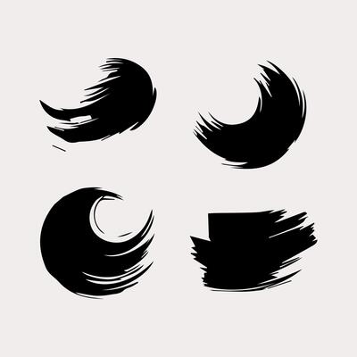 Black round button. Hand painted ink blob. Hand drawn grunge circle. Graphic design element for web, corporate identity, cards, prints