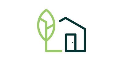 creative green house logo design, environment, residence, logo design template, symbol, icon, , creative idea. vector