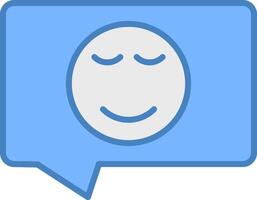 Positive Line Filled Blue Icon vector