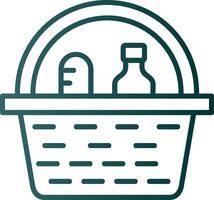 Picnic Basket Line Gradient Icon vector