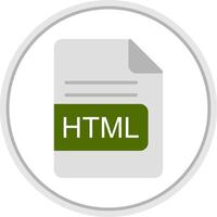 HTML File Format Flat Circle Icon vector