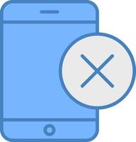 Smartphone Line Filled Blue Icon vector