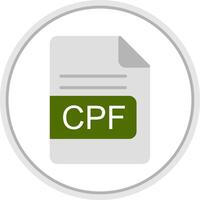 cpf archivo formato plano circulo icono vector