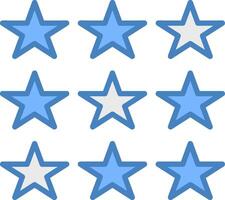 Stars Line Filled Blue Icon vector