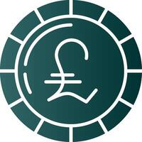 Pound Coin Glyph Gradient Icon vector