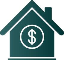 Mortgage Loan Glyph Gradient Icon vector
