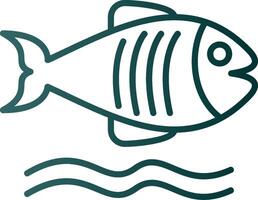 Flounder Line Gradient Icon vector