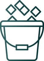 Ice Bucket Line Gradient Icon vector