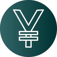 Yen Coin Glyph Gradient Icon vector
