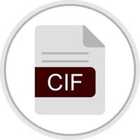 CIF File Format Flat Circle Icon vector