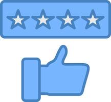 Rating Line Filled Blue Icon vector