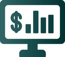 Stock Market Glyph Gradient Icon vector