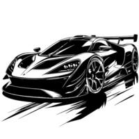 black and white illustration of a Hypercar Sports Car vector