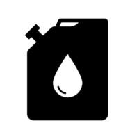 Oil plastic canister silhouette icon. Fuel storage. vector
