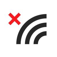 Prohibits the use of radio waves and Wi-Fi. Internet communication restrictions. vector