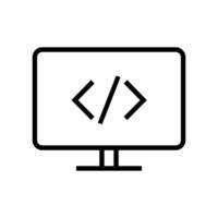 Simple code mark and computer icon. vector