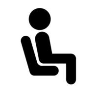 Man silhouette icon sitting on a chair. Seat. vector