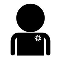 Tattooed person silhouette icon. vector