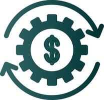 Money Working Glyph Gradient Icon vector