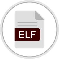 ELF File Format Flat Circle Icon vector