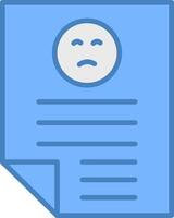 Bad Review Line Filled Blue Icon vector