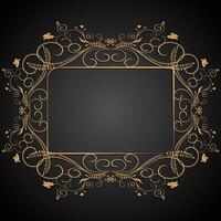 Brown Photo frame leaf, line Design background vector