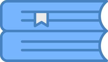 Books Line Filled Blue Icon vector