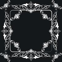 Black and White Photo frame leaf, line Design background vector