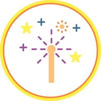 Sparkler Flat Circle Icon vector