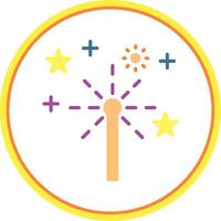 Sparkler Flat Circle Icon vector