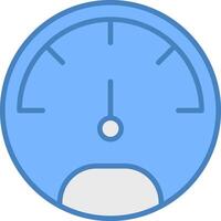 Speedo Meter Line Filled Blue Icon vector