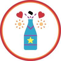 Champagne Flat Circle Icon vector