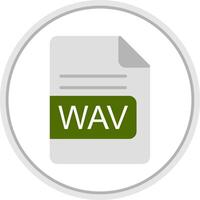 WAV File Format Flat Circle Icon vector